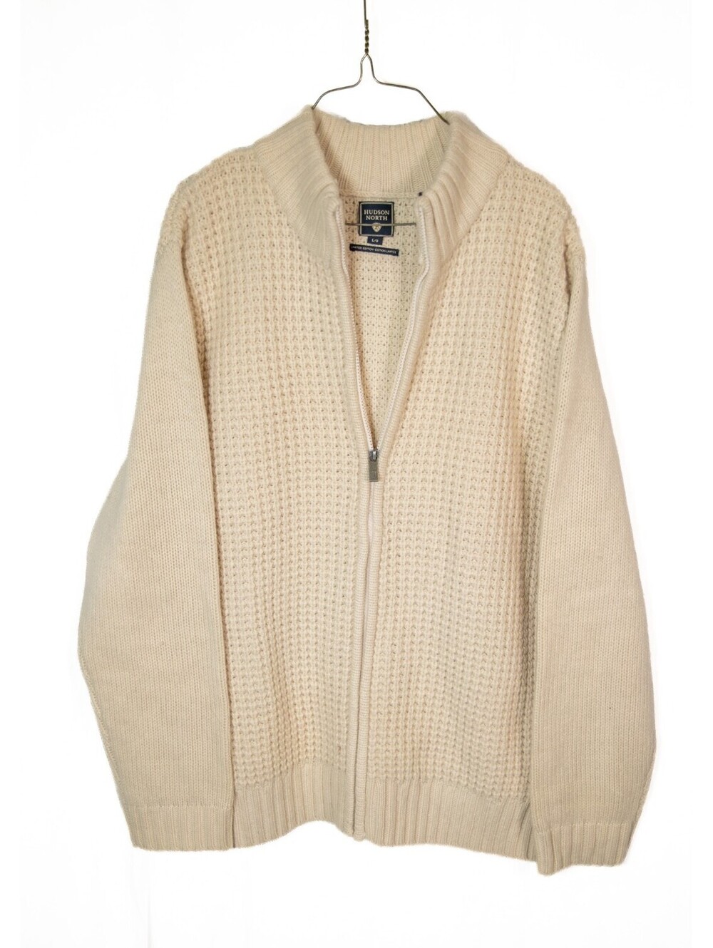 Vintage Wool Cardigan Hudson North Cream colour Sweater Hudson Bay Men's Sz L